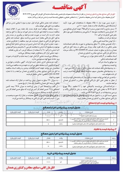 مناقصه اجرای محوطه سازی شامل ....