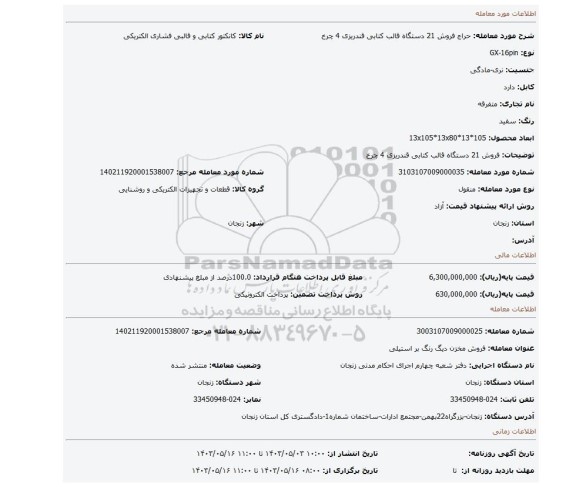 مزایده، فروش 21 دستگاه قالب کتابی قندریزی 4 چرخ