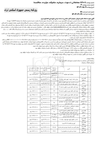 مزایده املاک قابل فروش 