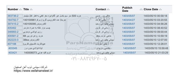 استعلام خرید 500 متر سیم بکسل غیر گالوانیزه مغز کنفی ... 