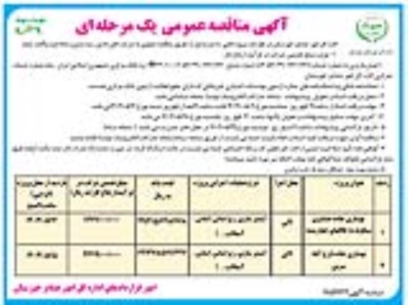 مناقصه بهسازی جاده عشایری سیکوند به طاقهای چهاربیشه و ... - نوبت دوم 