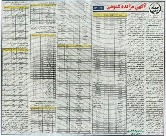 مزایده فروش اموال منقول مازاد ...