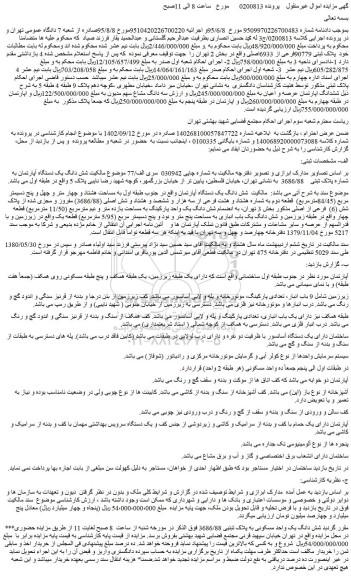 مزایده فروش شش دانگ یک دستگاه آپارتمان 