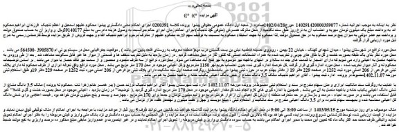 مزایده فروش 3.5 دانگ مشاع از شش دانگ اعیانی یکباب خانه و باغچه متصل به آن