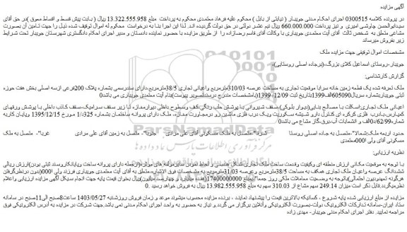 مزایده فروش یک قطعه زمین خانه سرا