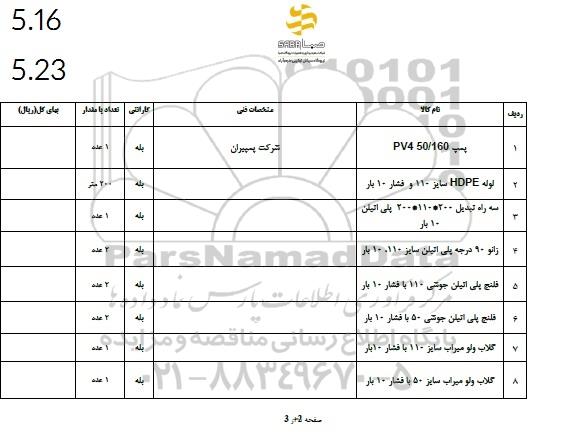 استعلام پمپ PV4 50/160 ...