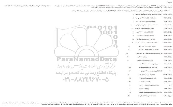 مزایده یک دستگاه لپ تاپ توشیبا ...