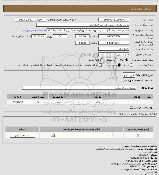 استعلام خرید تابلو