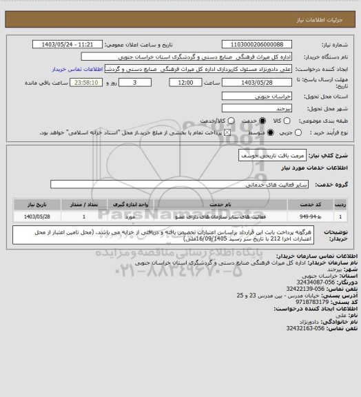 استعلام مرمت بافت تاریخی خوسف