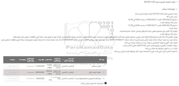 مزایده نایلون ضایعاتی... 