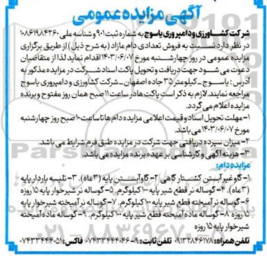 مزایده فروش دام