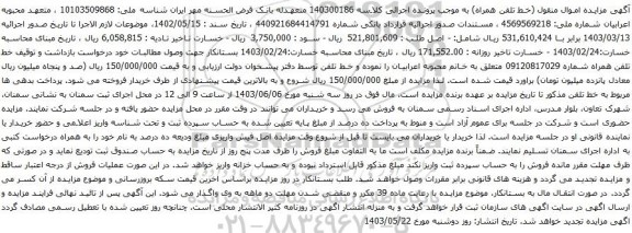 آگهی مزایده تلفن همراه