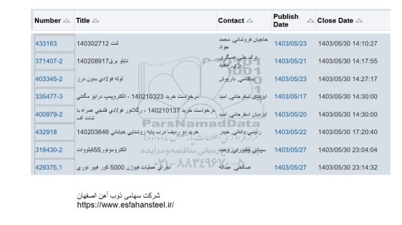 مناقصه لنت ...