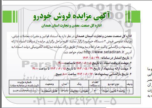 مزایده فروش خودرو