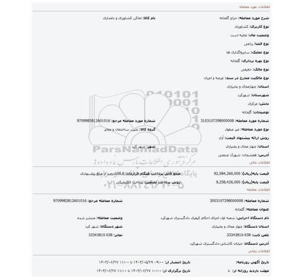 مزایده، گلخانه