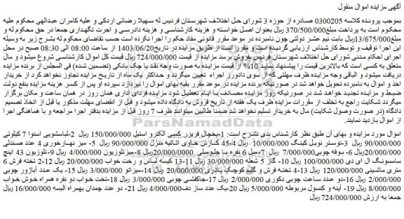 مزایده فروش 1-یخچال فریزر کمبی الکترو استیل و...