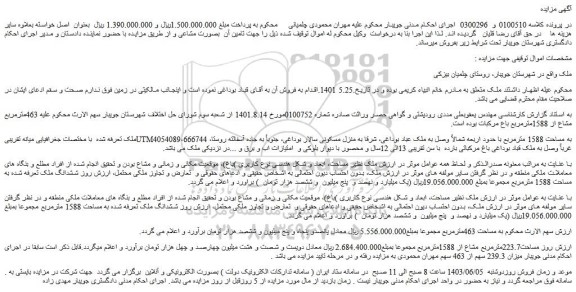 مزایده فروش ملک 