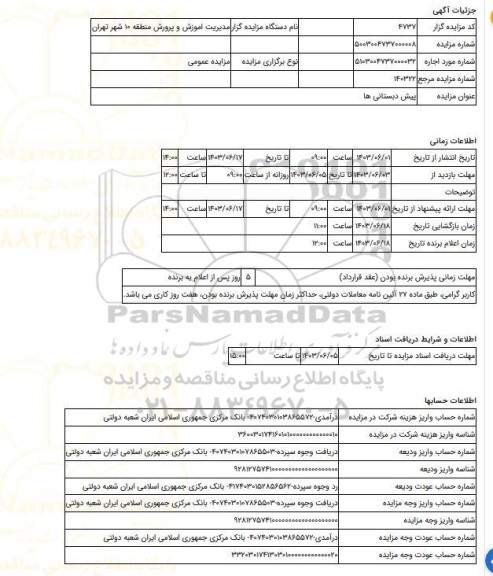 مزایده ، پیش دبستانی ها