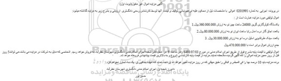 مزایده فروش یکدستگاه کولرگازی گرین 24000 ساخت چین نو و..