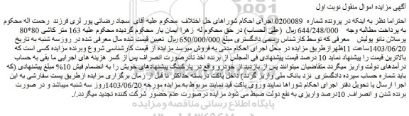 مزایده فروش 163 متر کاشی 80*80 پرسلان نانو پولیش