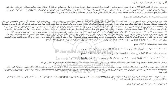 مزایده فروش ششدانگ یکباب منزل مسکونی ویلایی به همراه یک باب مغازه بدون سندوبدون پروانه