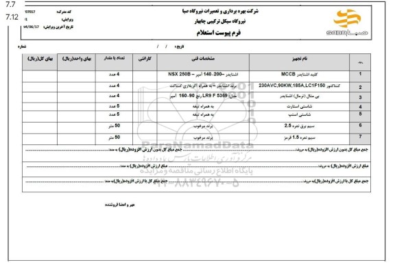 استعلام کلید اشنایدر MCCB....
