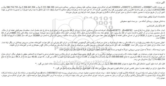 مزایده فروش ملک 