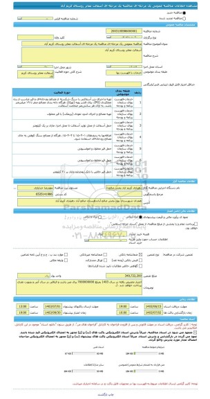 مناقصه، مناقصه عمومی یک مرحله ای مناقصه یک مرحله ای آسفالت معابر روستای کریم آباد