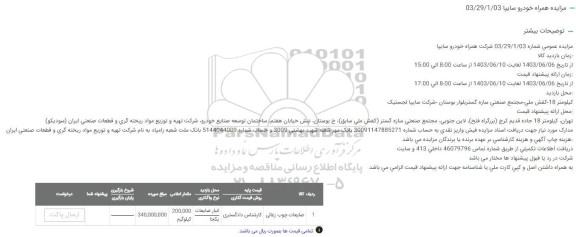 مزایده ضایعات چوب زغالی