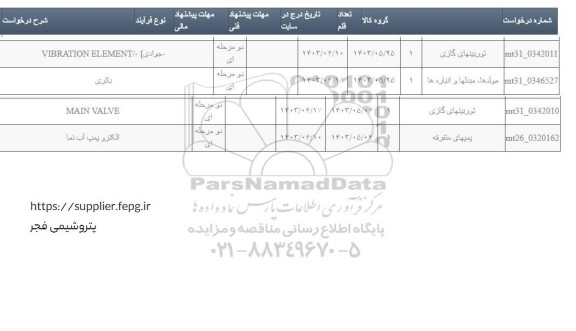 استعلام باتری، MAIN VALVE ...