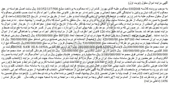 مزایده فروش یخچال ویترینی دوطرفه چهاردرب ایران صنعت ابعاد 180*80  و...