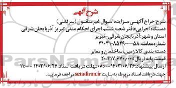 مزایده اموال غیر منقول (سرقفلی)