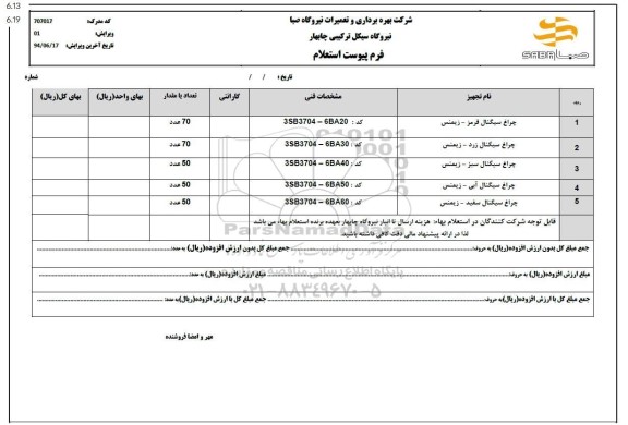 استعلام چراغ سیگنال قرمز...