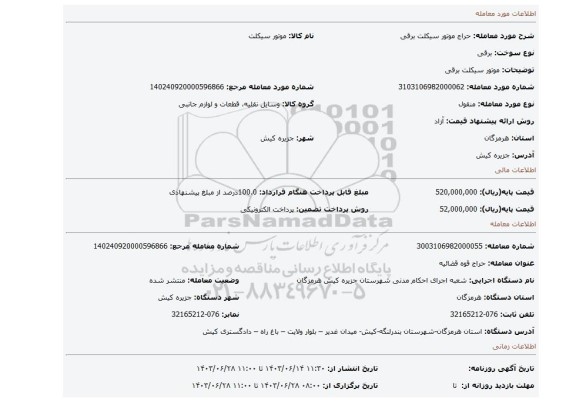 مزایده، موتور سیکلت برقی