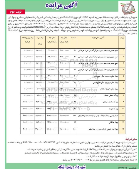 مزایده نصب کیوسک با سازه ساندویچ پنل ، درب سکوریت شیشه ایی... - نوبت دوم