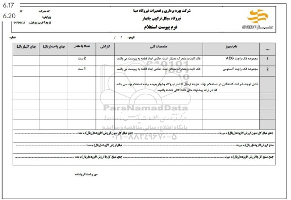 استعلام مجموعه فک راچت aeg ...
