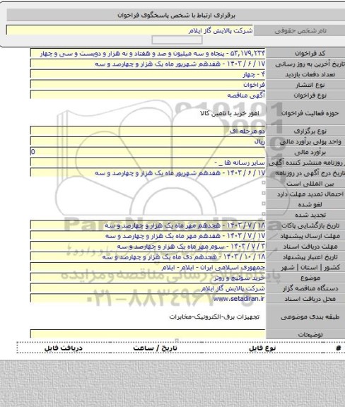 مناقصه, خرید سوئیچ و روتر