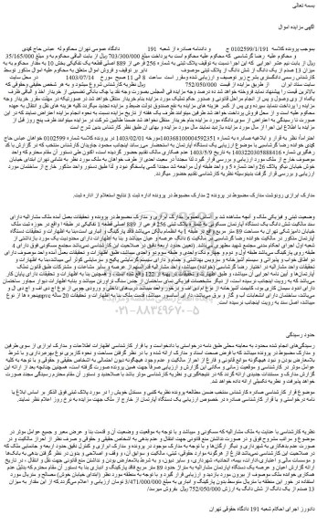 مزایده فروش شش دانگ یک دستگاه آپارتمان مسکونی به شماره پلاک ثبتی 256 فرعی از 889 اصلی قطعه 1 تفکیکی