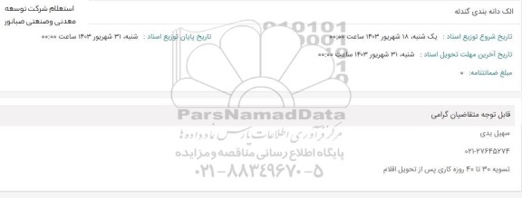 استعلام الک دانه بندی گندله