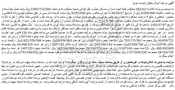 مزایده 23 عدد پنجره 140*150  و...
