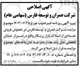 اصلاحیه مزایده فروش هتل در حال ساخت در مجموعه 