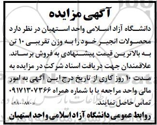 مزایده فروش محصولات انجیر 