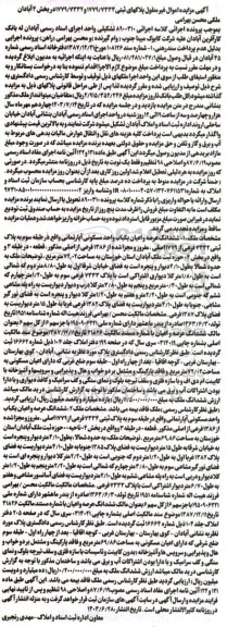 مزایده فروش ششدانگ عرصه و اعیان یکباب واحد مسکونی آپارتمانی
