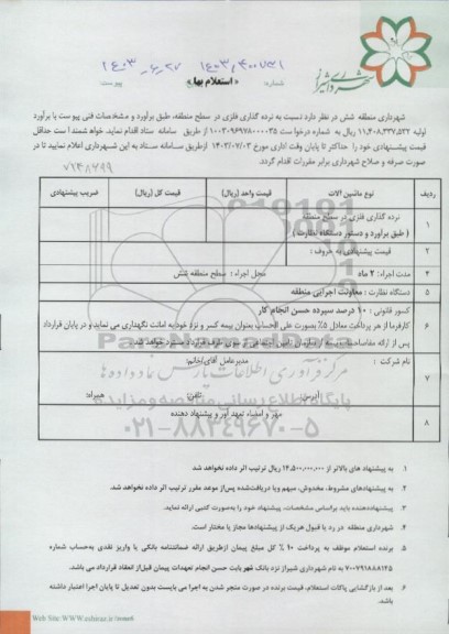 استعلام نرده گذاری فلزی در سطح منطقه