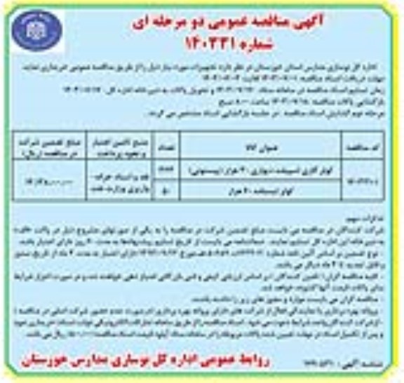 مناقصه  کولر گازی اسپیلت دیواری 30 هزار پیستونی و ...
