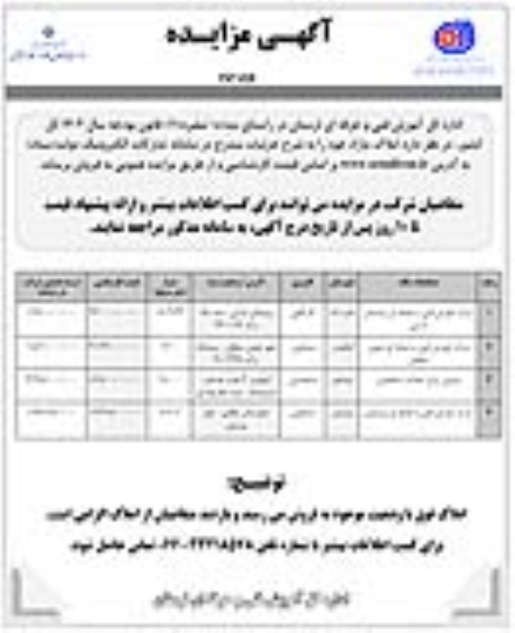 مزایده فروش املاک