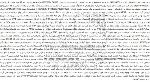 مزایده ششدانگ پلاک ثبتی 14132 فرعی از 38 اصلی