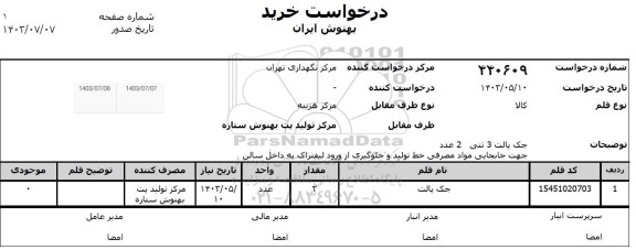 استعلام جک پالت