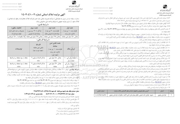 مزایده فروش املاک