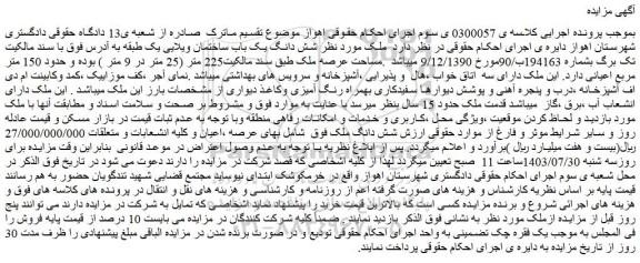 مزایده شش دانگ یک باب ساختمان ویلایی یک طبقه 